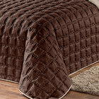 Kit Cobre Leito Tabaco Matelado Dupla Face 3 Peças Queen Size