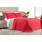 Kit Cobre Leito Vermelho E Cáqui Premium Solteiro Dupla Face