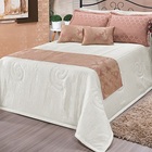 Kit Cobre Leito Viena Queen 10 Peças Seda Amassada Rosê