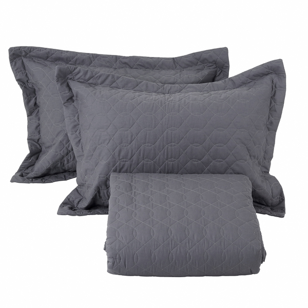 Kit Cobreleito 3 Peças Prestige Casal Chumbo