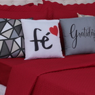 Kit Cobreleito E Lençol Liberty Queen Com Almofadas Vermelho