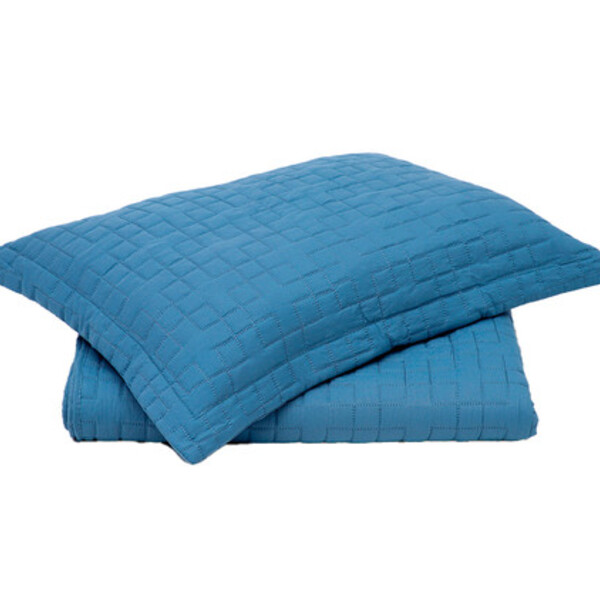 Kit Cobreleito Queen Lepper 3 Pçs Traços De Sossego Azul