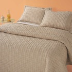 Kit Cobreleito Queen Lepper 3 Pçs Traços De Sossego Bege