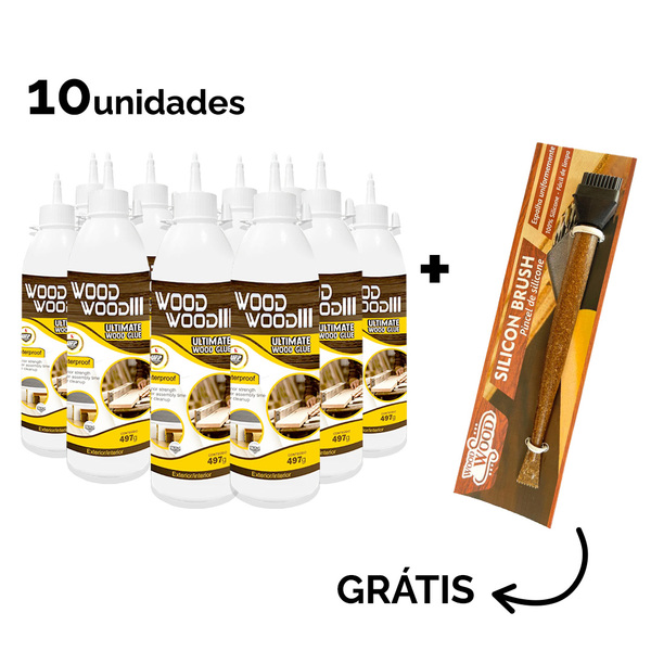 Kit Cola Para Madeira Wood Wood 3 497g - 10 Unidades