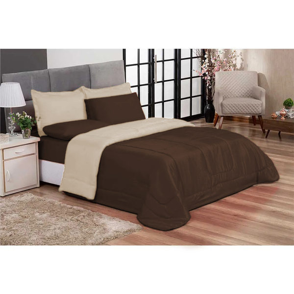 Kit Colcha 6 Peças Casal Queen Aconchego Dupla Face Casen  Ma