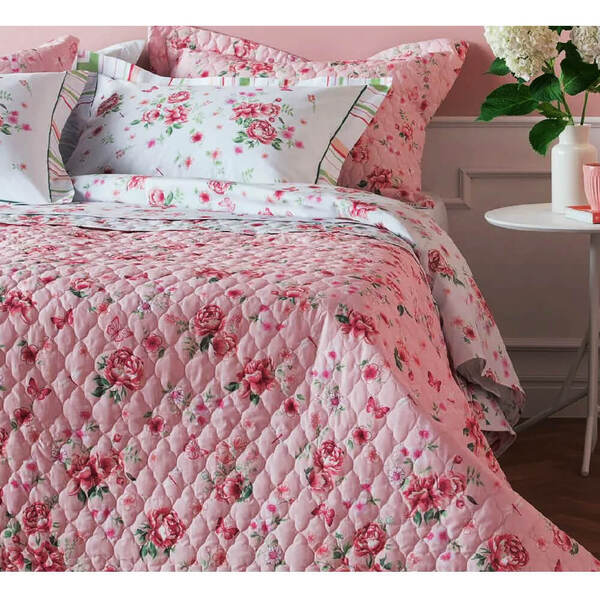 Kit Colcha / Cobre Leito Queen 180 Fios Estampado - Andreza L