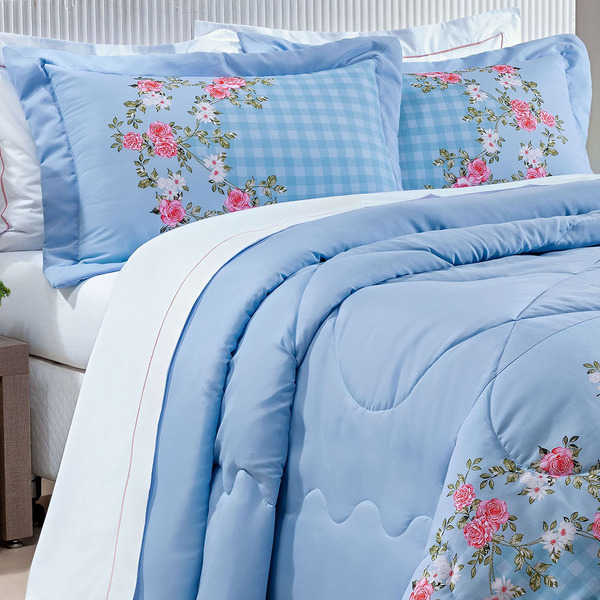 Kit Colcha Astrid Queen Acolchoada Micropercal 200 Fios Pelet