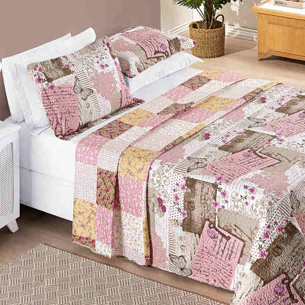 Kit Colcha Ayla Casal King Tecido Dupla Face Microfibra 03 Pe