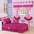 Kit Colcha Boneca Sofie Solteiro 06 Peças C/ Cortina 2 Metros