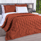 Kit Colcha Bordado Casal Queen 3 Peças Terracota Micropercal