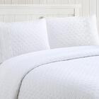 Kit Colcha Casal 300 Fios Lese Bordado Inglês 3 Peças Cor:neve