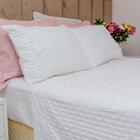 Kit Colcha Casal 300 Fios Lese Bordado Inglês 3 Peças Cor:neve