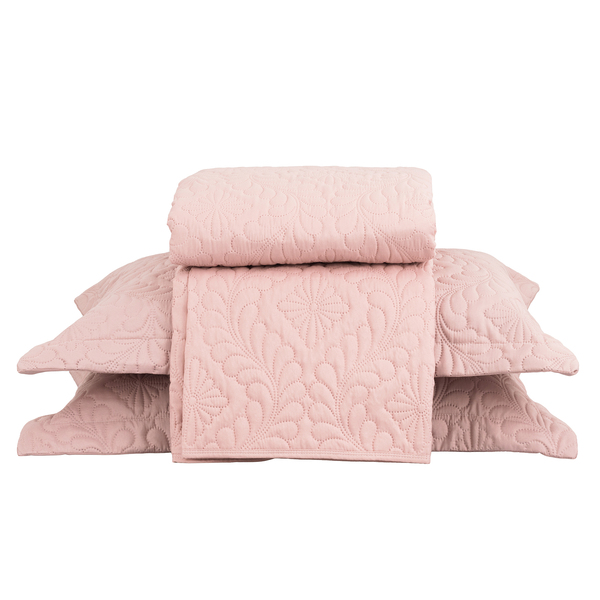 Kit Colcha Casal Padrão 3 peças Microfibra 150 fios Ravenna Rose