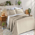 Kit Colcha Casal + Jogo De Cama Branco + Manta Estampada Sort