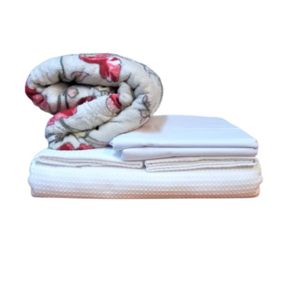 Kit Colcha Casal + Lençol + Manta Estampada Sortida 100504-02