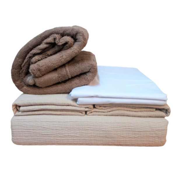 Kit Colcha Casal + Lençol + Manta Lisa Sortida 100502-01