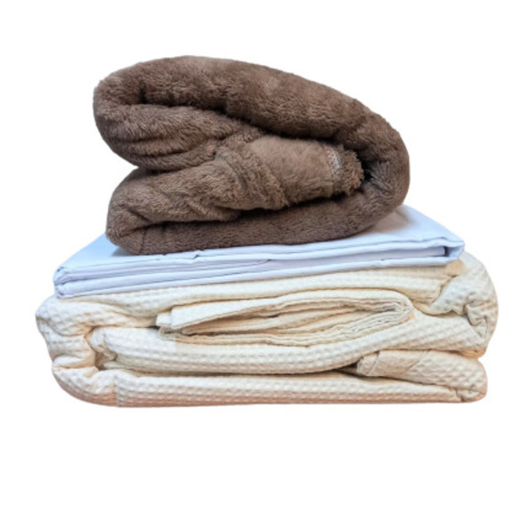 Kit Colcha Casal + Lençol + Manta Lisa Sortida 100506-01