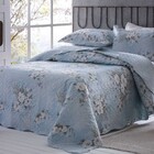 Kit Colcha Casal Bouti Shabby Chic Azul Rozac