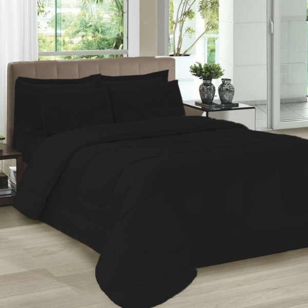 Kit Colcha Casal Com Porta Travesseiros E Fronhas Toque Suave