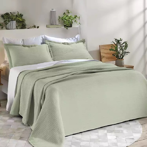 Kit Colcha Casal Full Londres  Relevo 3 Peças  Döhler  Verde