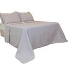 Kit Colcha Casal Liso Bouti Cobre Leito 3 Peças Cor:cinza