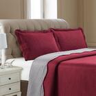 Kit Colcha Casal Liso Bouti Cobre Leito 3 Peças Vermelho