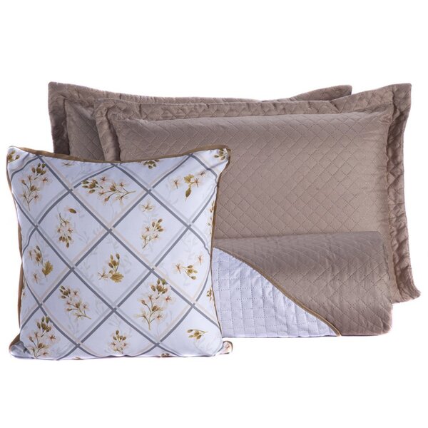 Kit Colcha Casal Padrão 4 Peças Maya Basic Dupla Face Com Alm