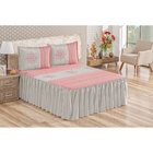 Kit Colcha Casal Padrão Bordada 5 Peças Rosê Mandala