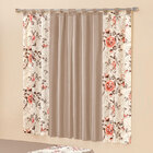 Kit Colcha Casal Padrão com Cortina Cáqui EsTampado Floral 4