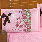 Kit Colcha Casal Padrão Rosa Matelada Com Travesseiro Decorat