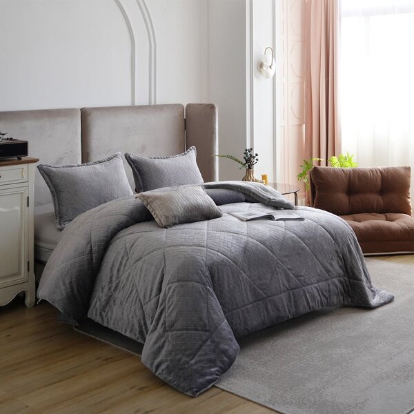 Kit Colcha Casal Plush Slim Dupla Face Toque Flannel