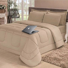 Kit Colcha Casal Queen + Jogo De Lençol 5 Peças Aconchego Dup