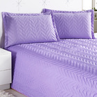 Kit Colcha Casal Queen Lilás Matelada Com Lençol 4 Peças