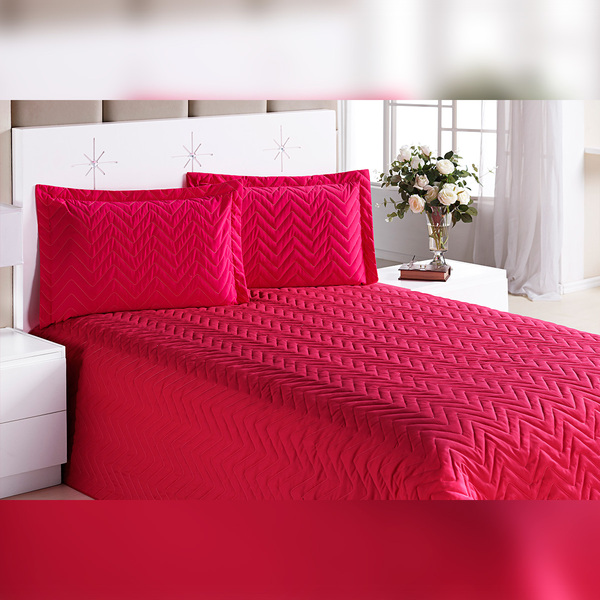 Kit Colcha Casal Queen Rosa Pink Matelada Com Lençol 4 Peças