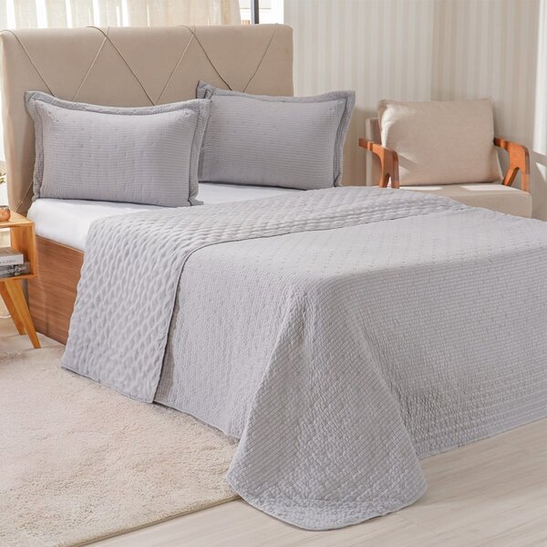 Kit Colcha Casal Santorini New 220x240cm Platina