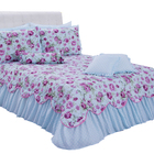 Kit Colcha Cobre Leito Belize Casal Queen 06 Pçs Verde Agua [