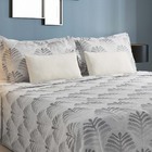 Kit Colcha Cobre Leito Casal 3pç Montblanc Folhagem Chumbo