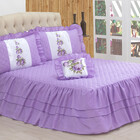 Kit Colcha Com Babado Sofia Casal 04 Peças Lilás [f101]
