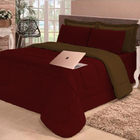 Kit Colcha Dupla Face Casal Queen  Com Jogo De Cama 5 Pçs Ver