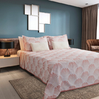 Kit Colcha E Porta Travesseiro Solteiro Folhagem Terracota