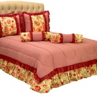 Kit Colcha Edredon Florença Casal Queen 05 Pçs Rose [f101]