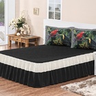 Kit Colcha Jamille Rosdry M400-9 Solteiro 2 Peças Preto