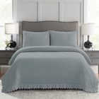 Kit Colcha King 300 Fios Lese Bordado Inglês 3 Peças Cor:graf