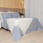 Kit Colcha King 300 Fios Lese Bordado Inglês 3 Peças Cor:graf