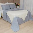 Kit Colcha King 300 Fios Lese Bordado Inglês 3 Peças Cor:graf