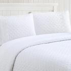 Kit Colcha King 300 Fios Lese Bordado Inglês 3 Peças Cor:neve