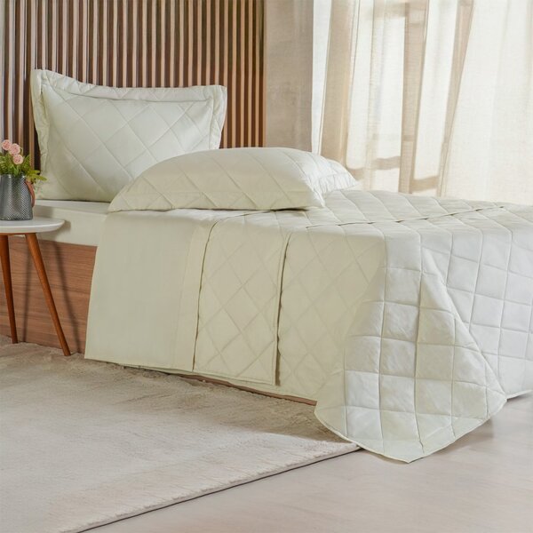 Kit Colcha King 3 Pçs Ricamo 300 Fios 100% Algodão 260x280cm