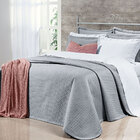 Kit Colcha King 400 Fios Egípcio 100% Algodão Cinza 3 Peças