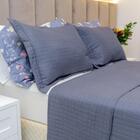 Kit Colcha King Liso Bouti Cobre Leito 3 Peça Cor:grafite