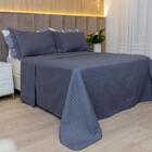 Kit Colcha King Liso Bouti Cobre Leito 3 Peça Cor:grafite